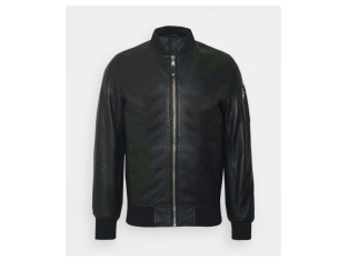 Jusqu’à -52 % : Schott Blouson Bomber en cuir – Noir