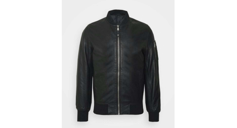 Jusqu’à -52 % : Schott Blouson Bomber en cuir – Noir