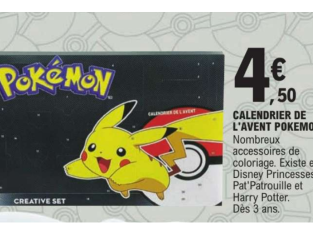 Calendrier de l’avent pokémon papeterie 2022