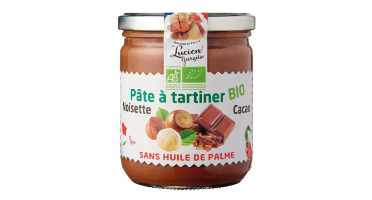 34 % de réduction : Lucien Georgelin – Pot de pâte à tartiner Bio au cacao et aux noisettes – 400 g