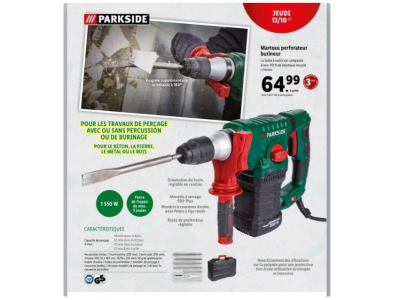 Parkside – Marteau perforateur burineur – 1550 W