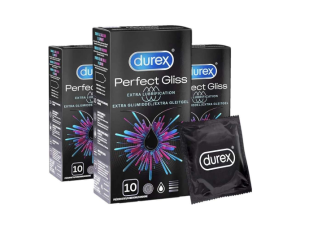 26 % de remise – Durex Perfect Gliss – 3 Boites de 10 Préservatifs – Longue durée et confort