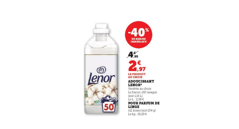 Lenor Adoucissant (50 lavages) – Différentes variétés