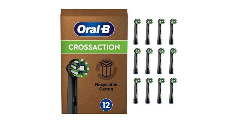 55 % de remise : Pack de 12 brossettes de rechange Oral-B CrossAction – Brosse à dents électrique