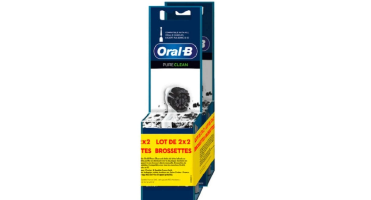 Profitez de 70 % de réduction : Lot de 2×2 brossettes de rechange Oral-B Pure Clean