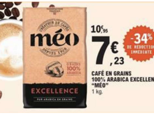 -34 % : Méo Café en grains Excellence – 1 kg