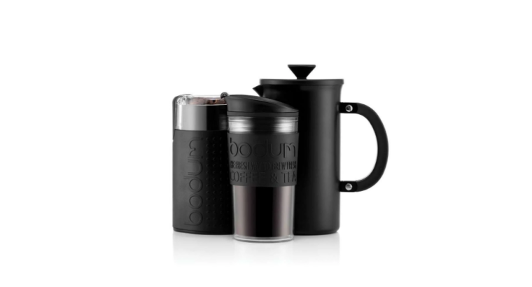 Economisez 49 % : Cafetière à piston 1 litre + Moulin à café électrique + Mug de voyage 0.35 cl