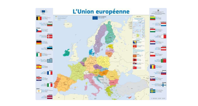 Carte Gratuite de l’Union Européenne 21×29,7 cm – Livraison incluse