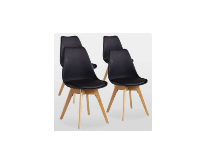 Lot de 4 chaises scandinaves Lorenzo – Noir