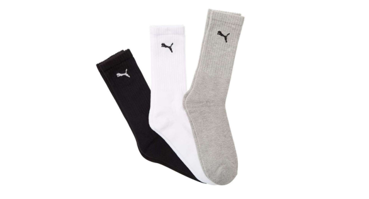 Puma – Lot de 3 paires de chaussettes – Blanc/Noir/Gris