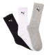 Puma – Lot de 3 paires de chaussettes – Blanc/Noir/Gris