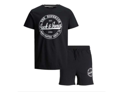 Jack & Jones – Ensemble Junior T-shirt Et Short – Noir