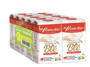 Lot de 7 paquets + 3 offerts – Farine de blé T45 Francine