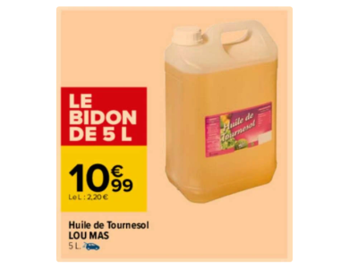 Huile de Tournesol – Bidon de 5L