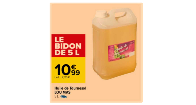 Huile de Tournesol – Bidon de 5L