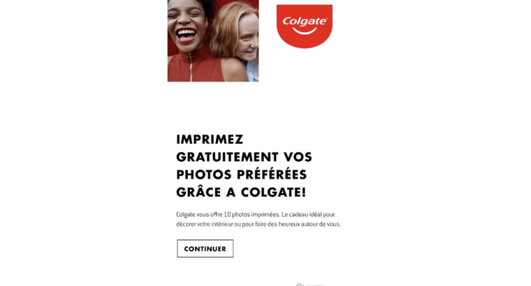 Colgate : 10 impressions et livraison offertes