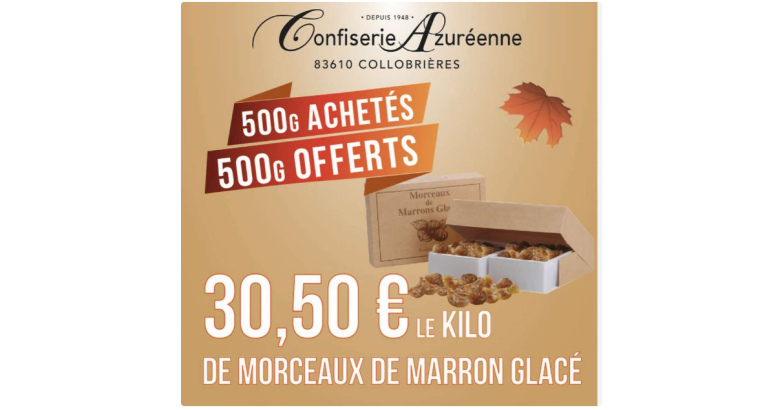 Bénéficiez de 46 % de remise : Marrons glacés morceaux – 1 Kg