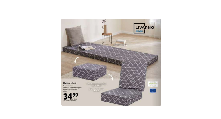 Livarno Home Matelas pliant – 190 x 65 x 8,5 cm