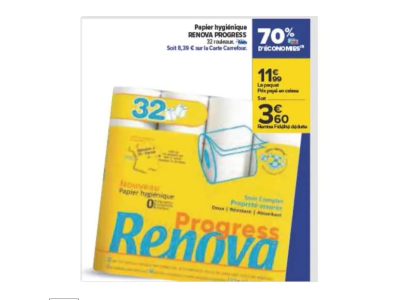 70 % de réduction : Renova Progress Paquet de 32 rouleaux de papier hygiénique