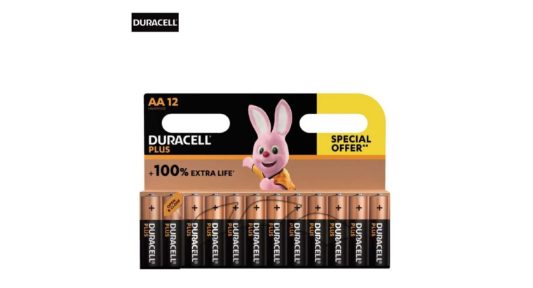 -50 % : Duracell Plus 100% Extra Life – Lot de 12 piles