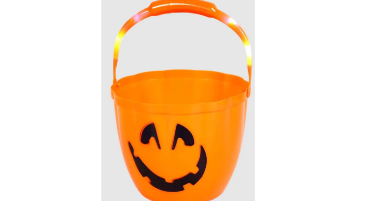 Seau Halloween avec éclairage LED – 19 cm