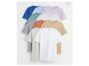 H&M – Lot de 10 T-shirts homme Regular Fit à encolure ronde