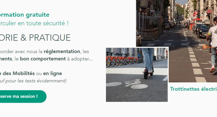 Une formation gratuite Pour circuler en toute sécurité :Trottinettes électriques et VAE