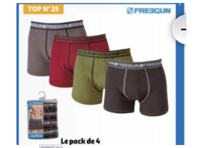 Freegun – Lot de 4 Boxers pour homme