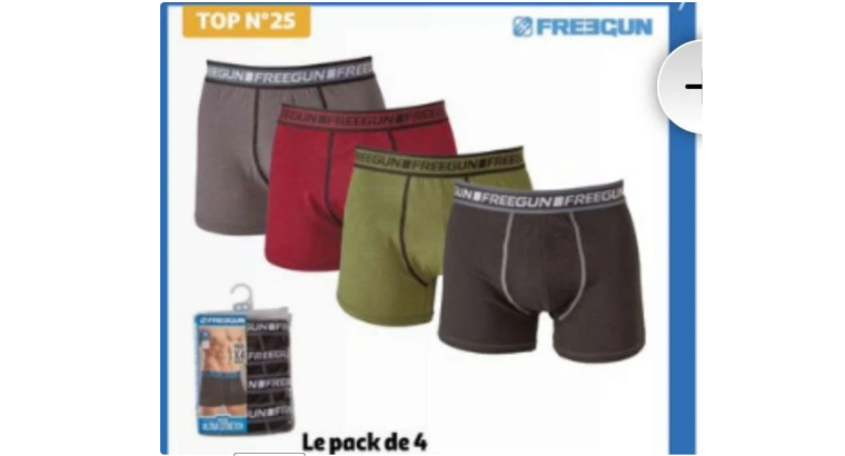 Freegun – Lot de 4 Boxers pour homme