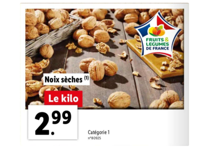 34 % de réduction : Noix sèches – 1 kg, Catégorie 1