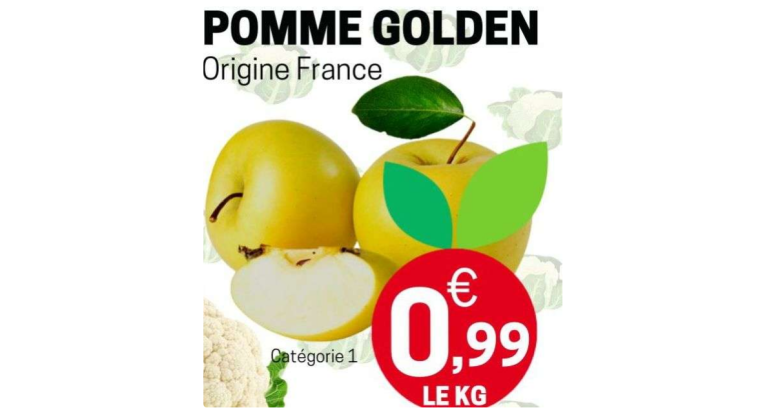 Pommes Golden – Origine France – Catégorie 1