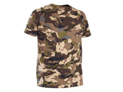 Economisez 43 % : Solognac – Tee shirt manches courtes Chasse 100 WL V1 – Camouflage marron