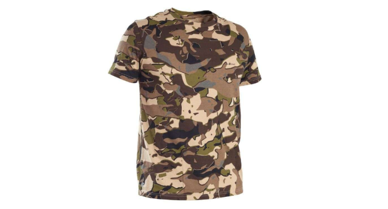 Economisez 43 % : Solognac – Tee shirt manches courtes Chasse 100 WL V1 – Camouflage marron