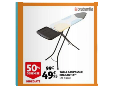 50 % de remise : Table à repasser Brabantia – 124 × 38 cm