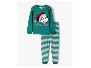 Jusqu’à – 50 % : Pyjama en velours motif Noël Disney garçon – vert