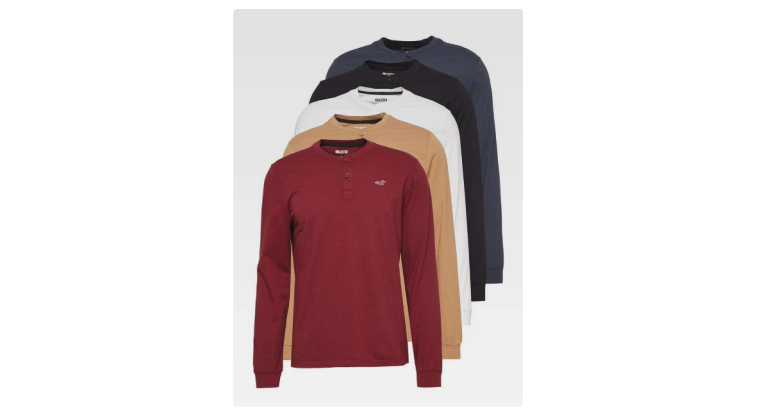 56 % de réduction : Hollister – Pack de 5 T-shirts à manches longues