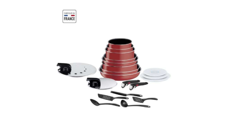 Tefel Ingenio Batterie de cuisine L1529102 – 20 pièces, Rouge