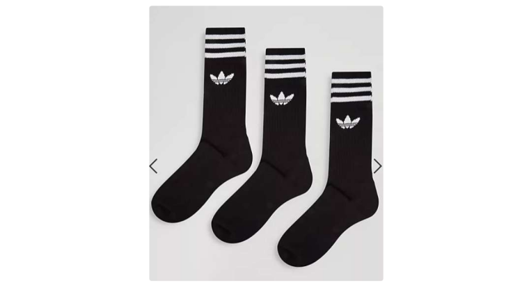 50 % de remise : Lot de 3 paires de chaussettes Adidas Originals à motif trèfle – Noir