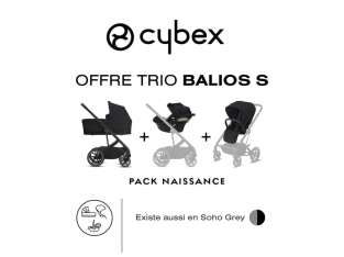 Bénéficiez d’une remise de 36 % : Cybex Pack Poussettes 3-en-1 Balios S Lux – Noir ou Gris