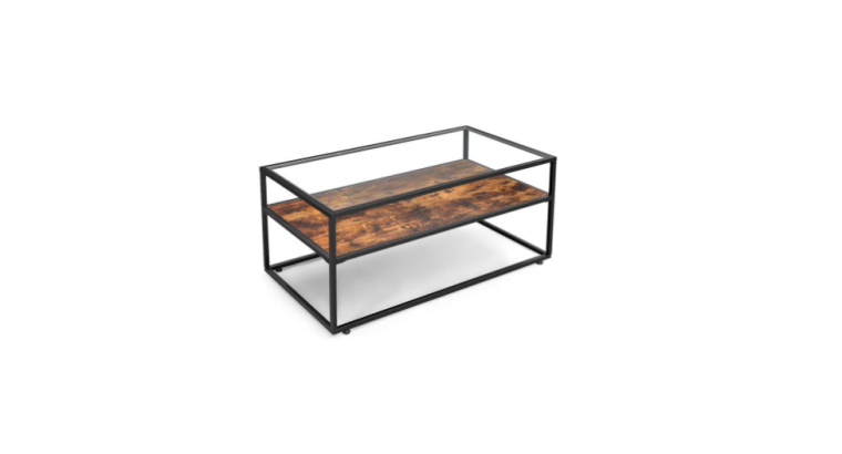 42 % de remise : Vasagle Table basse en verre – 106 x 57 x 45 cm