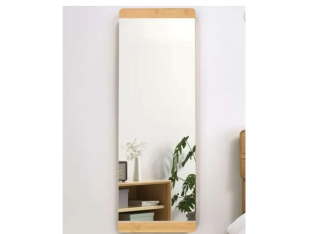 Miroir mural rectangulaire en bois 100 x 32 cm