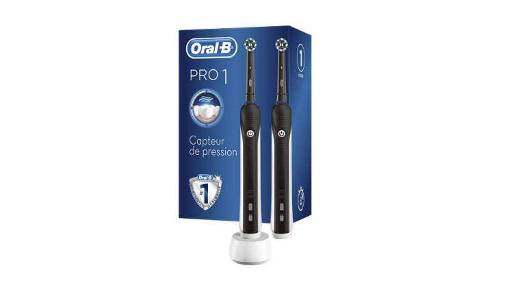 -34 % : Pack de 2 brosses à dents électriques Braun Oral-B Pro 1 790