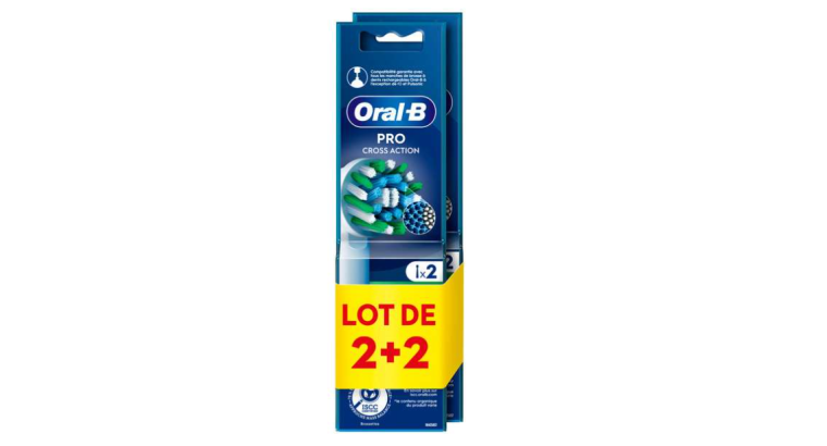 70% de remise : Pack de 4 brossettes Oral-B Pro Cross Action