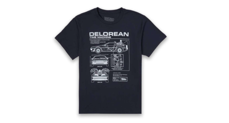 Economisez 40% : T-Shirt Retour vers le Futur DeLorean pour Homme – Bleu marine, 100% Coton