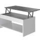 Table basse Happy relevable – 100 x 50 x 44 cm, Blanc et gris béton