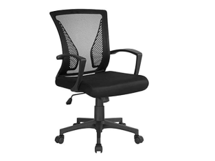Chaise de bureau Yaheetech – Noir, Inclinable, Max 125 kg