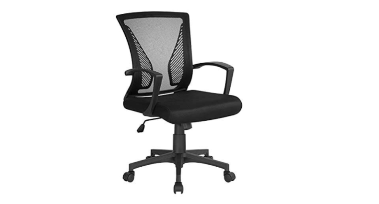 Chaise de bureau Yaheetech – Noir, Inclinable, Max 125 kg