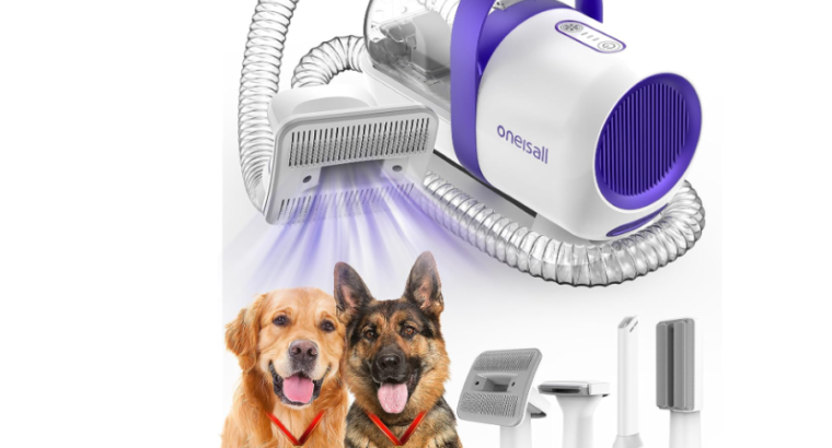 Oneisall propose une brosse d’aspirateur pour chien avec 4 OUTILS de toilettage