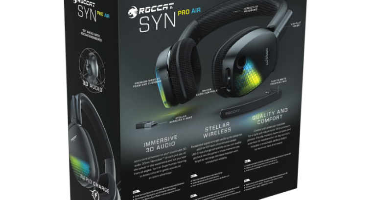 Offre Black Friday : ROCCAT Syn Pro Air – Casque Gaming RGB Audio 3D sans-Fil Noir