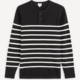 Pull col henley 100% coton – noir Offre black Friday CELIO